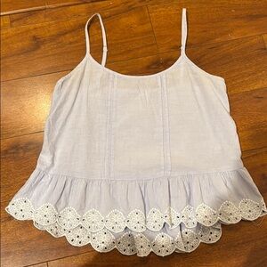 Periwinkle blue embroidery top